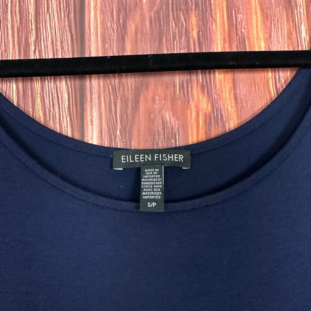 Eileen Fisher Womens Navy Blue Basic Tank Top Staple Stretch Size Small S - Picture 5 of 5